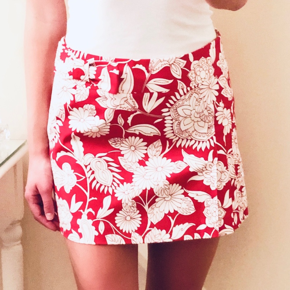 Tibi Red & White Skirt